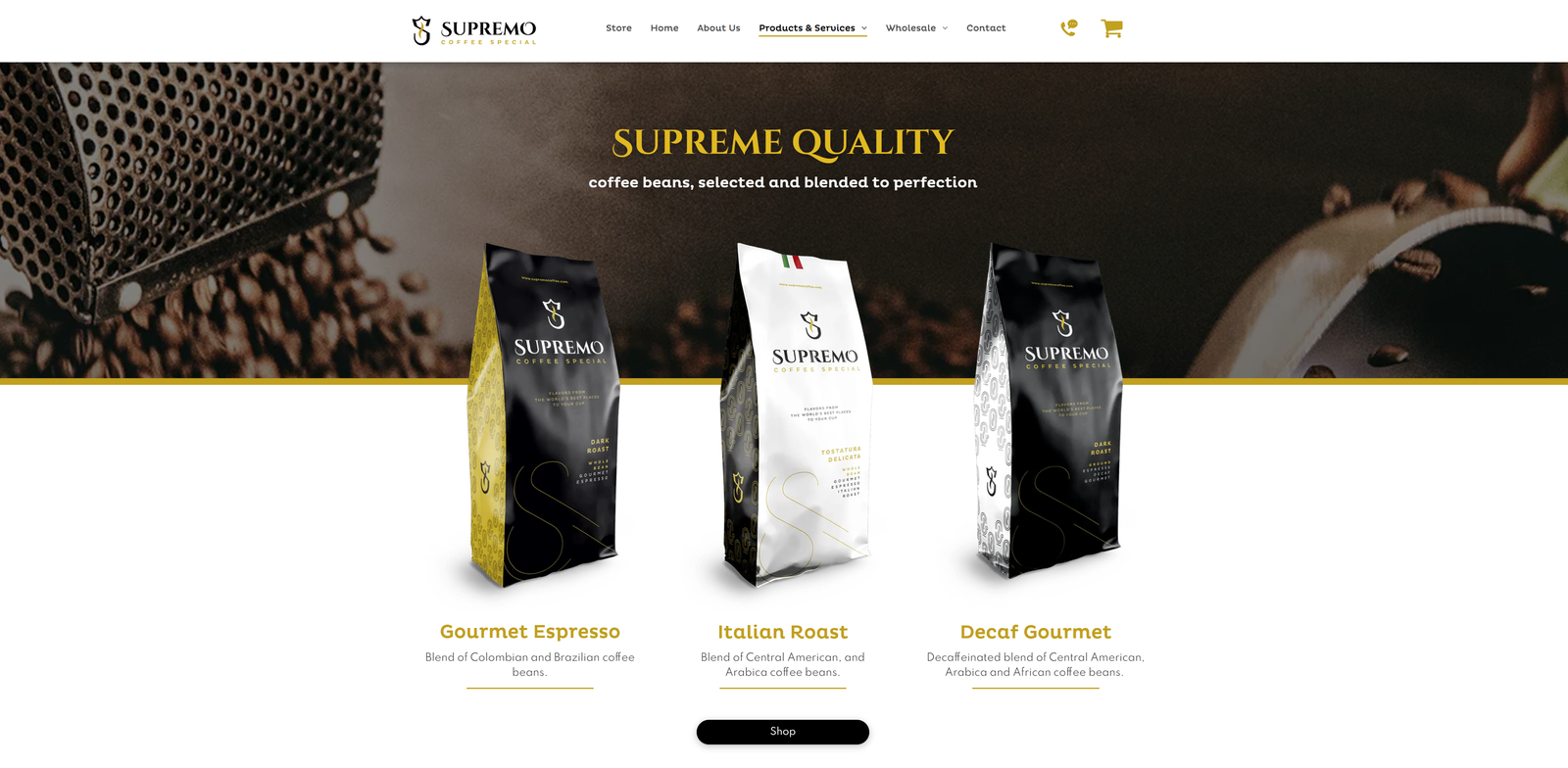 Diseño Web - Supremo Coffee Special 